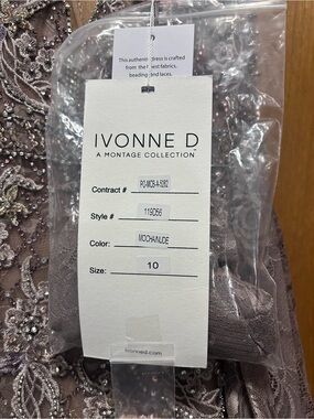 Ivonne D Mocha/Nude Lace Wedding Dress - Size 10